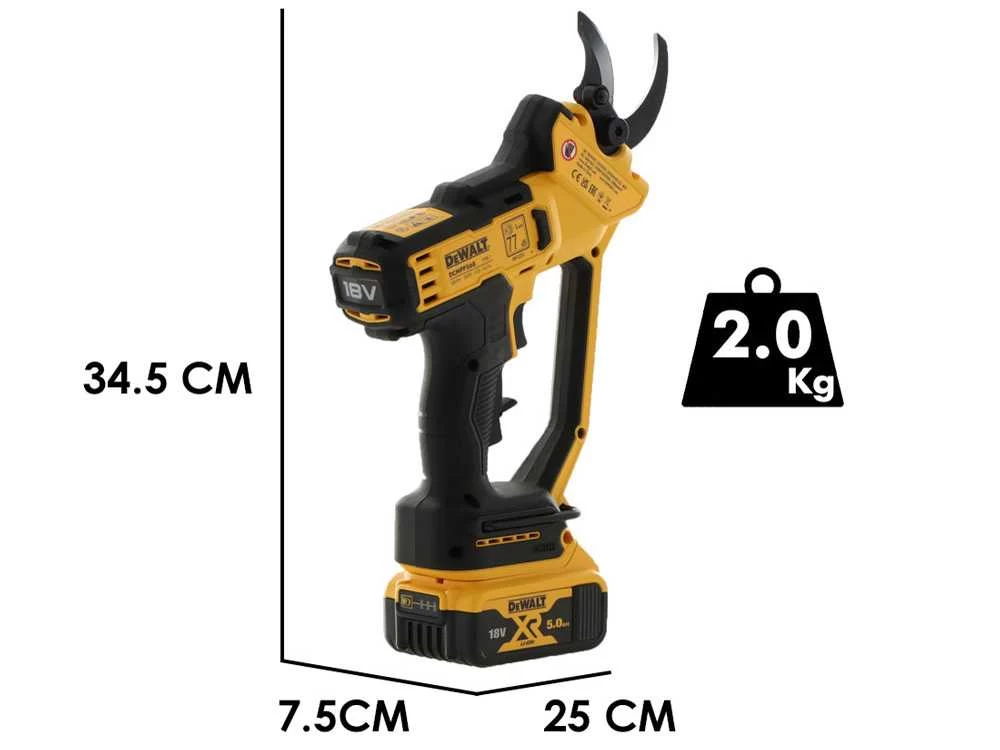 DeWalt DCMPP568P1-QW - Forbice Elettrica Da Potatura - 18V 5.0Ah 5 DeWalt DCMPP568P1-QW - Forbice Elettrica Da Potatura - 18V 5.0Ah - immagine 3