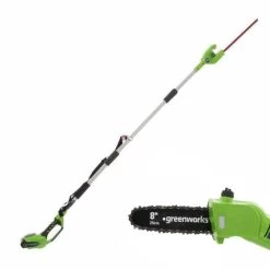 Potatore/Tagliasiepi Su Asta Di Prolunga Elettrico Orientabile Greenworks 2ah - 40V