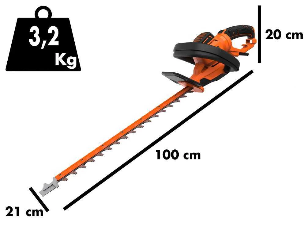 Black & Decker Tagliasiepi BLACK+DECKER BEHTS551 - 650 W Con Lama Da 60 Cm In Acciaio - immagine 3